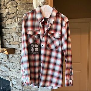 DIXXON Red and Black Plaid Button Down Shirt